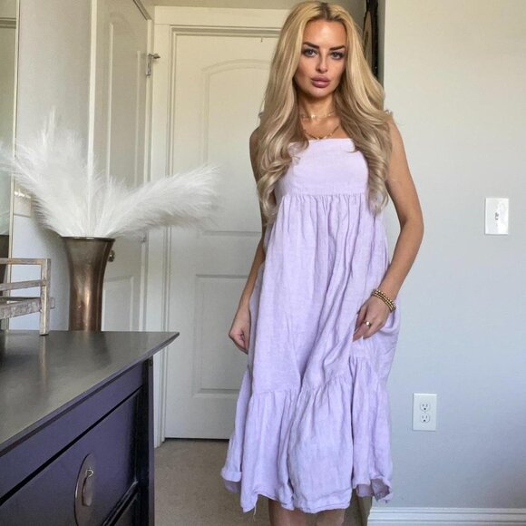 Lavender Ruffle Midi Dress - Picture 3 of 4